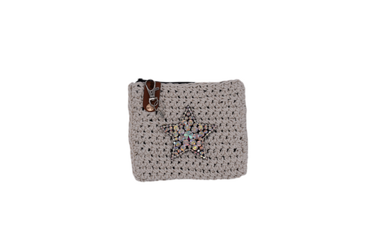 Jumieez Handcrafted Crochet Pouch – Special Edition Small Cream with Star Patch