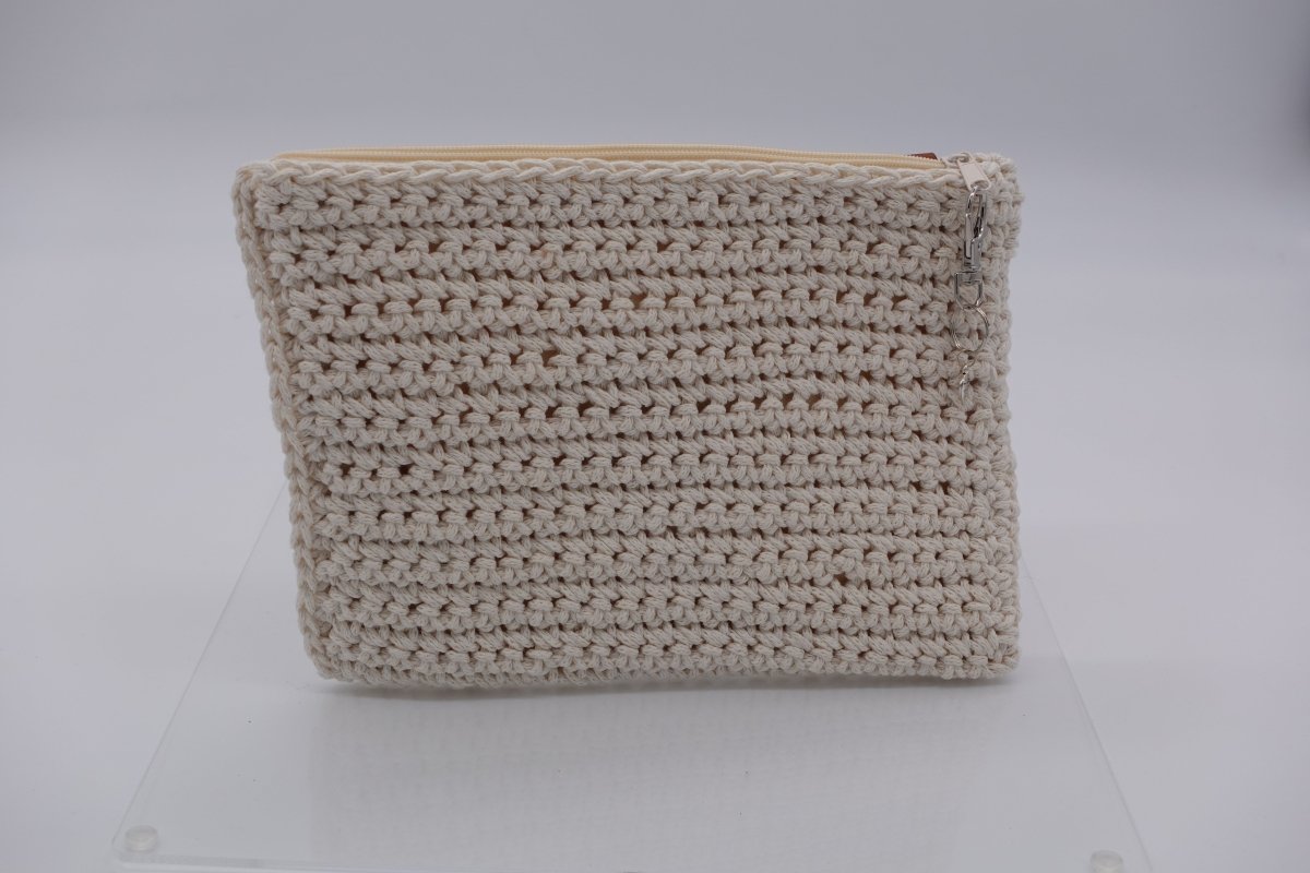 Handmade crochet zipper pouch for women