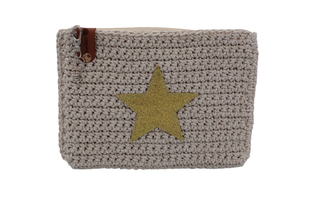 Handmade crochet zipper pouch for women