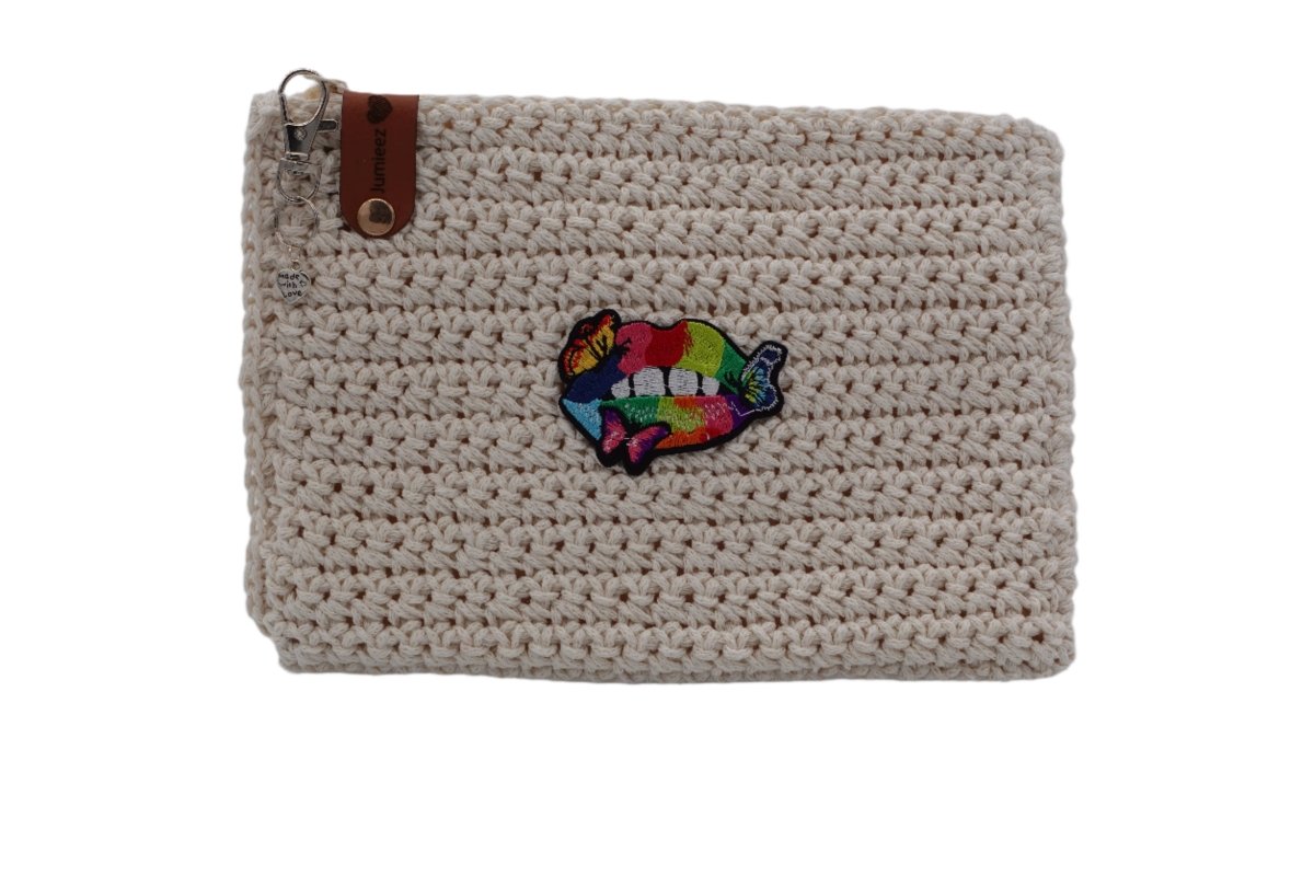 Handmade crochet zipper pouch for women