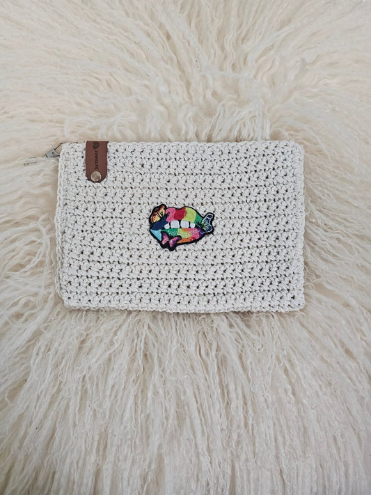 Handmade crochet zipper pouch for women