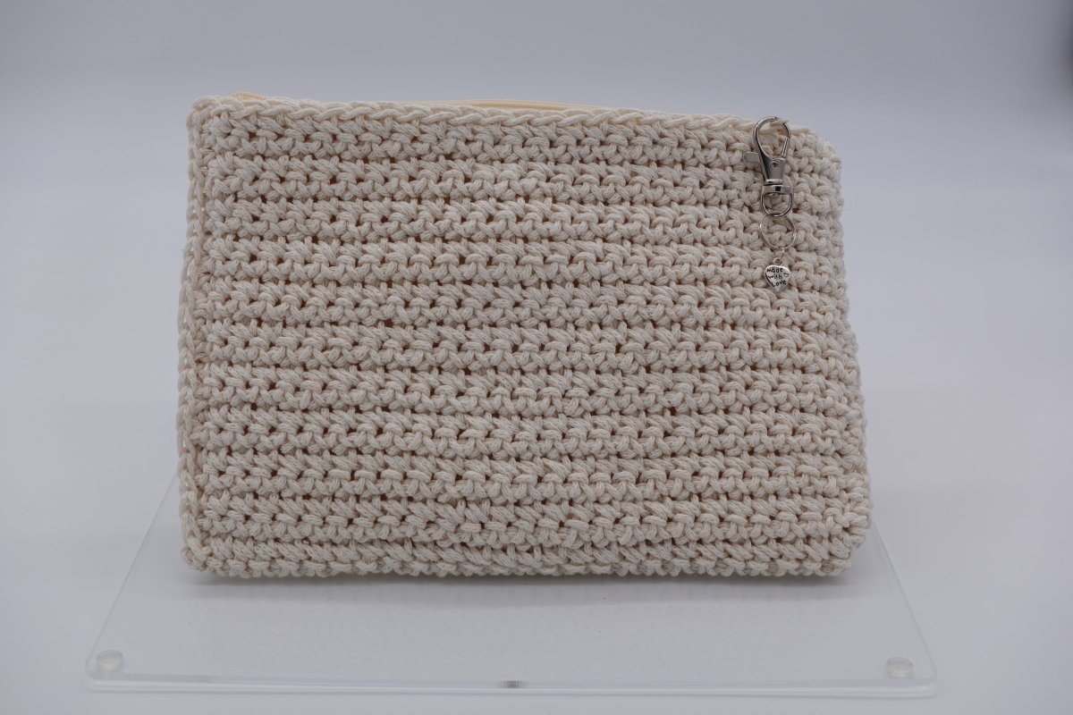Handmade crochet zipper pouch for women