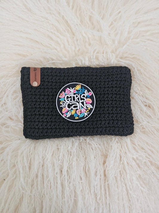 Handmade crochet zipper pouch for women