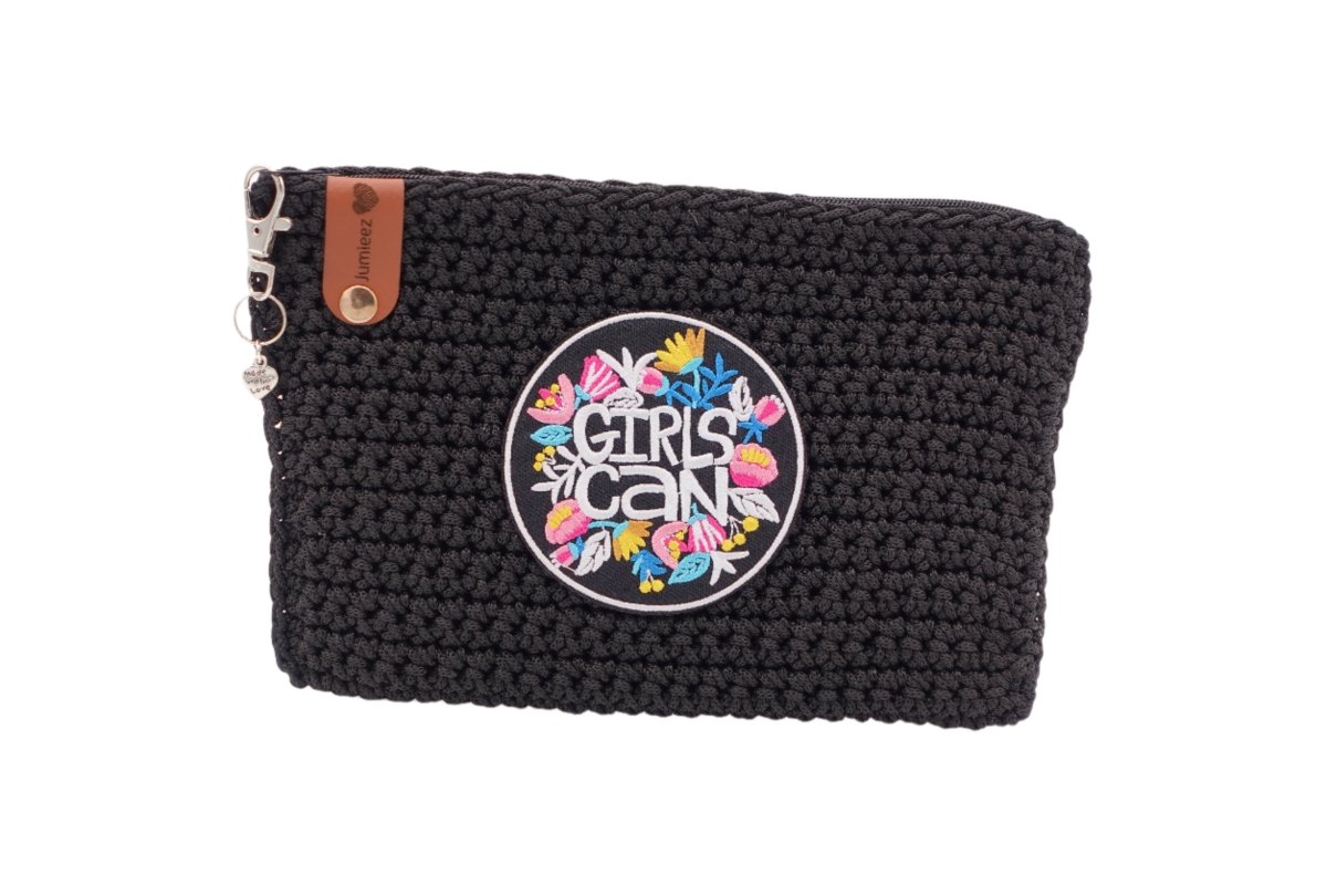 Handmade crochet zipper pouch for women