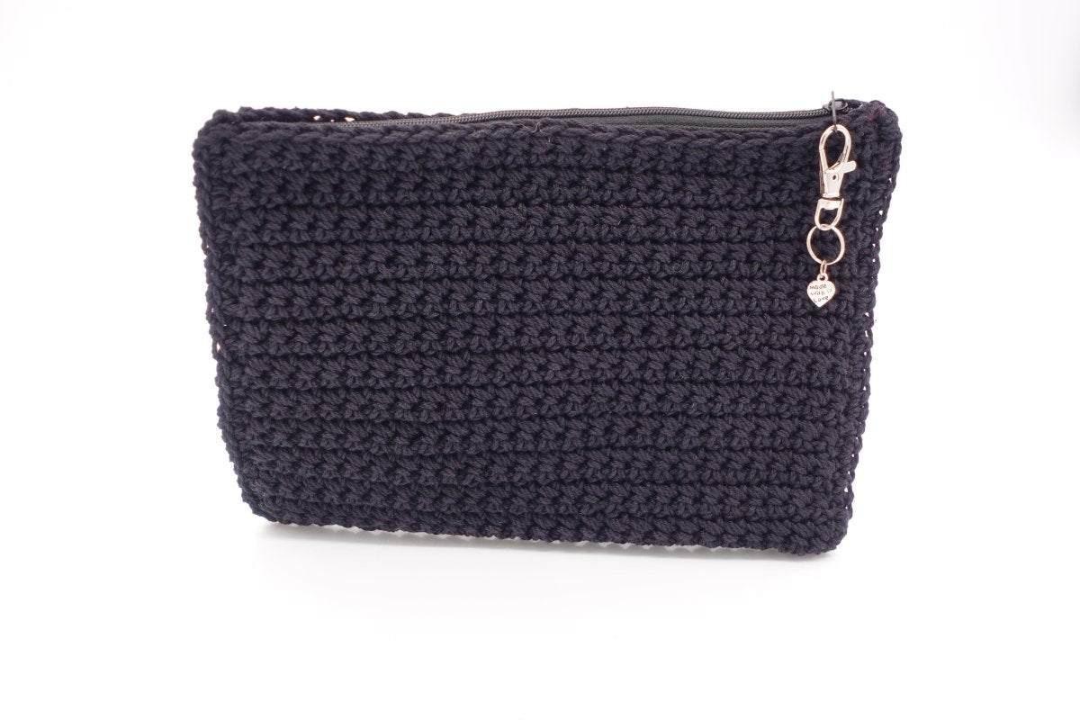 Handmade crochet zipper pouch for women