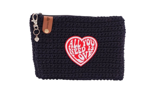 Handmade crochet zipper pouch for women