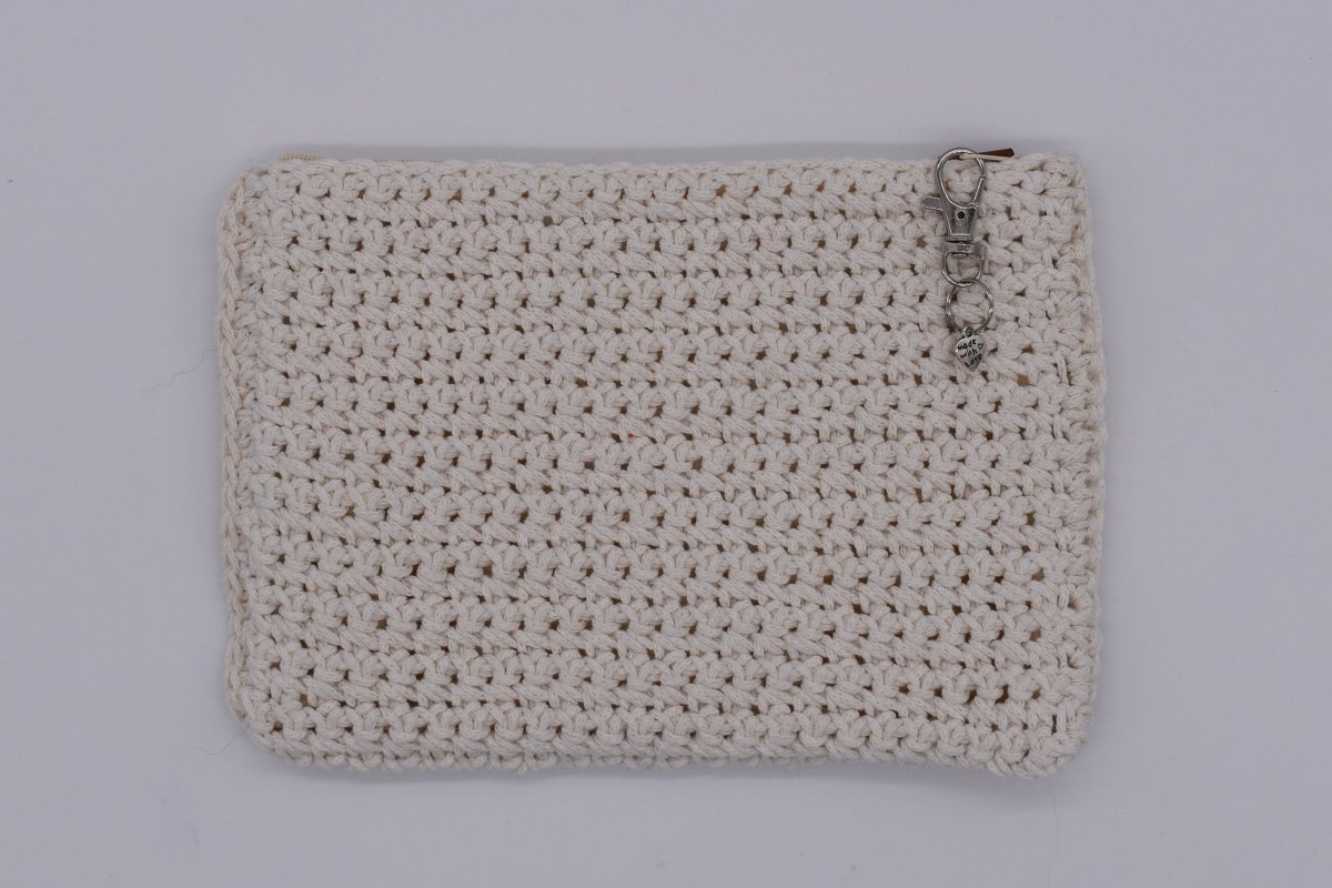 Handmade crochet zipper pouch for women