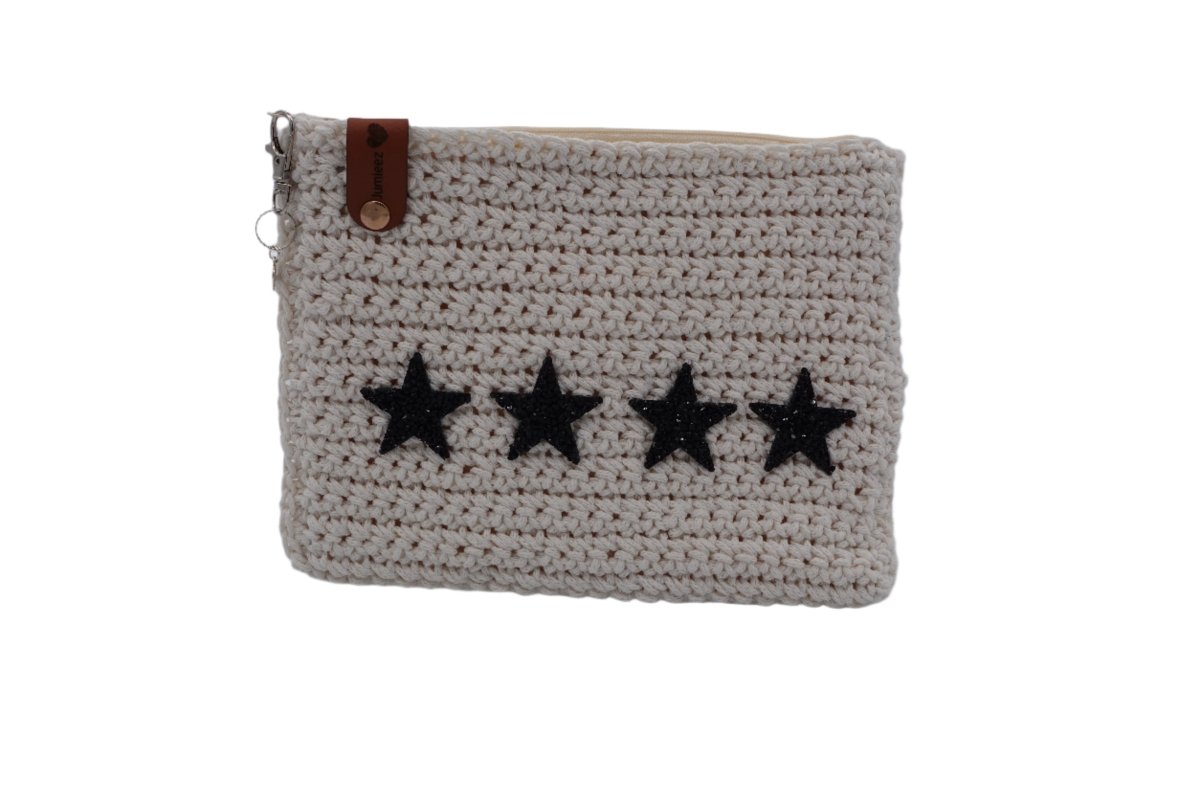 Handmade crochet zipper pouch for women