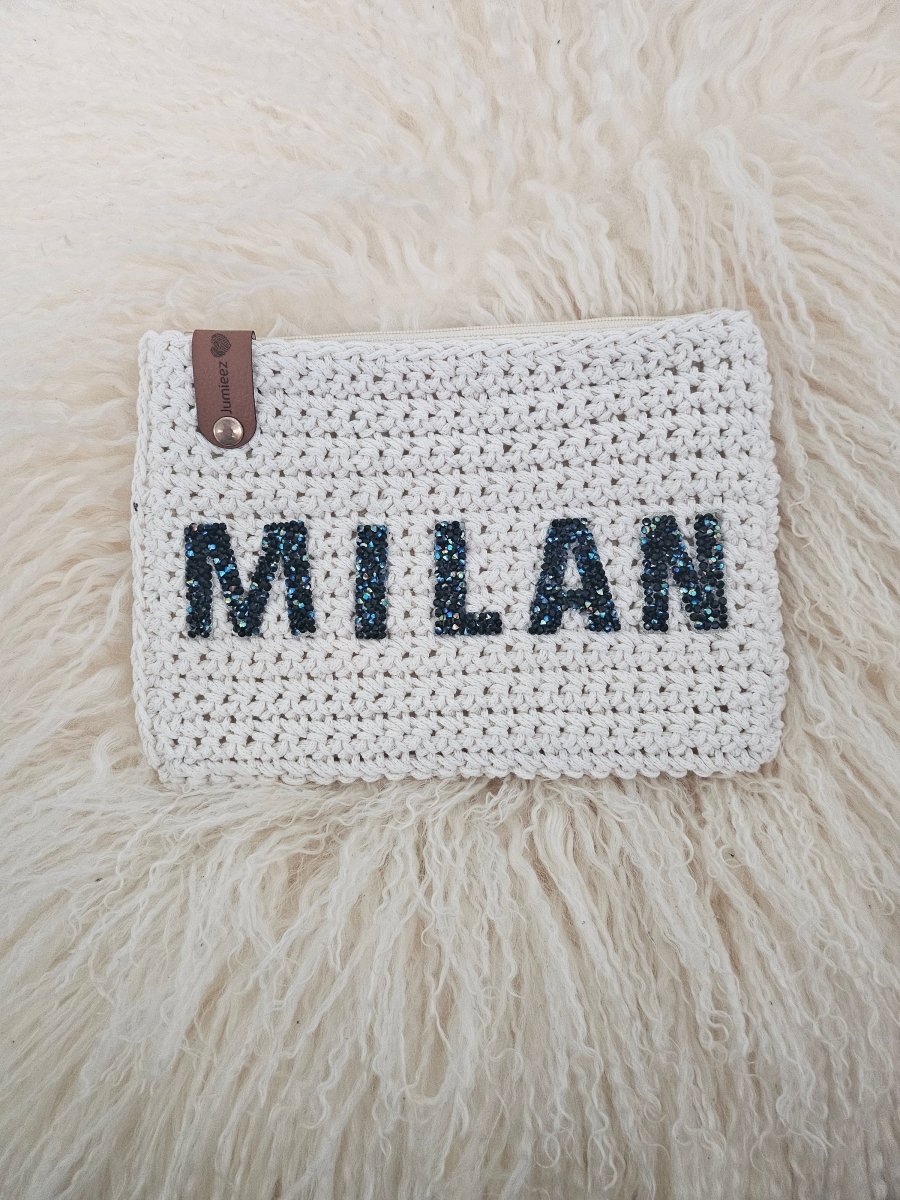 Handmade crochet zipper pouch for women