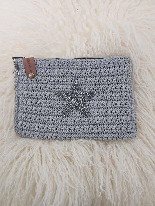 Handmade crochet zipper pouch for women