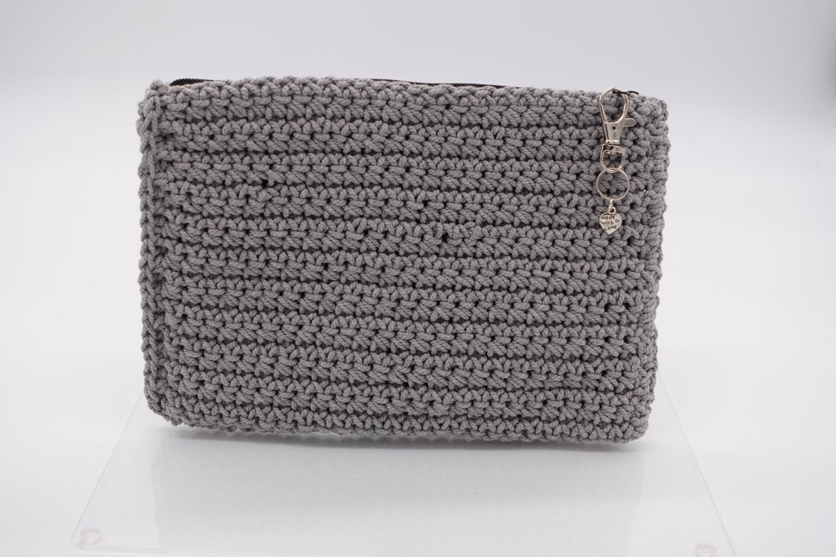 Handmade crochet zipper pouch for women