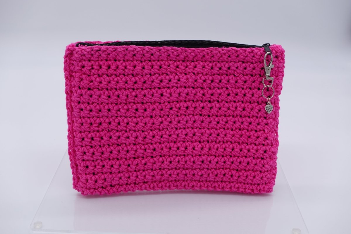 Handmade crochet zipper pouch for women