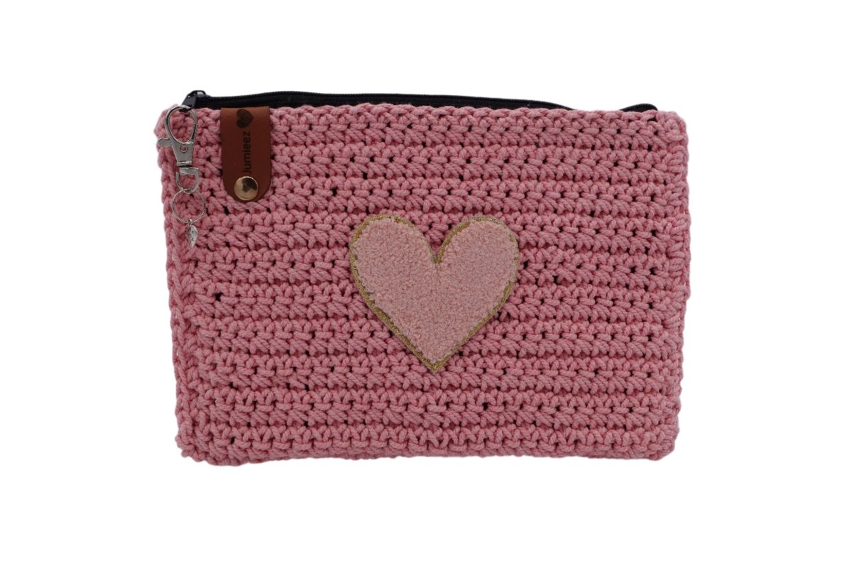 Handmade crochet zipper pouch for women
