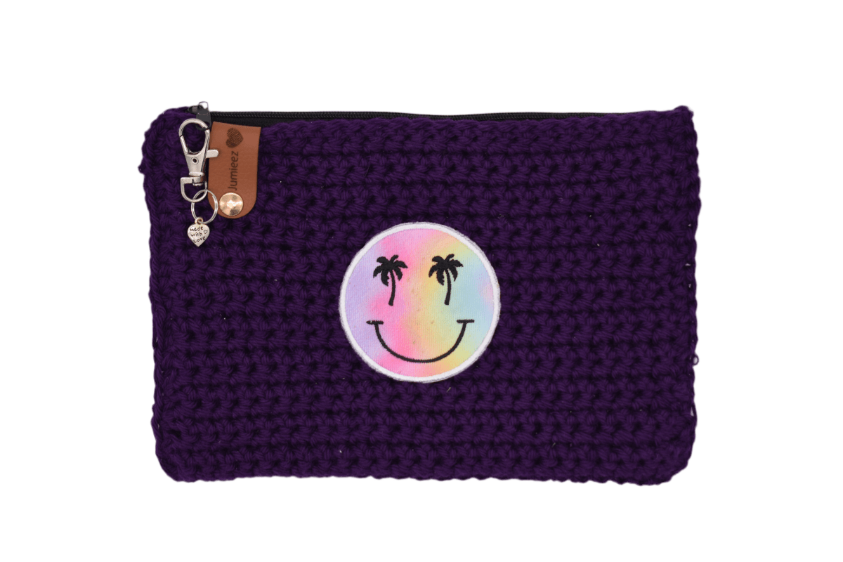Handmade crochet zipper pouch for women