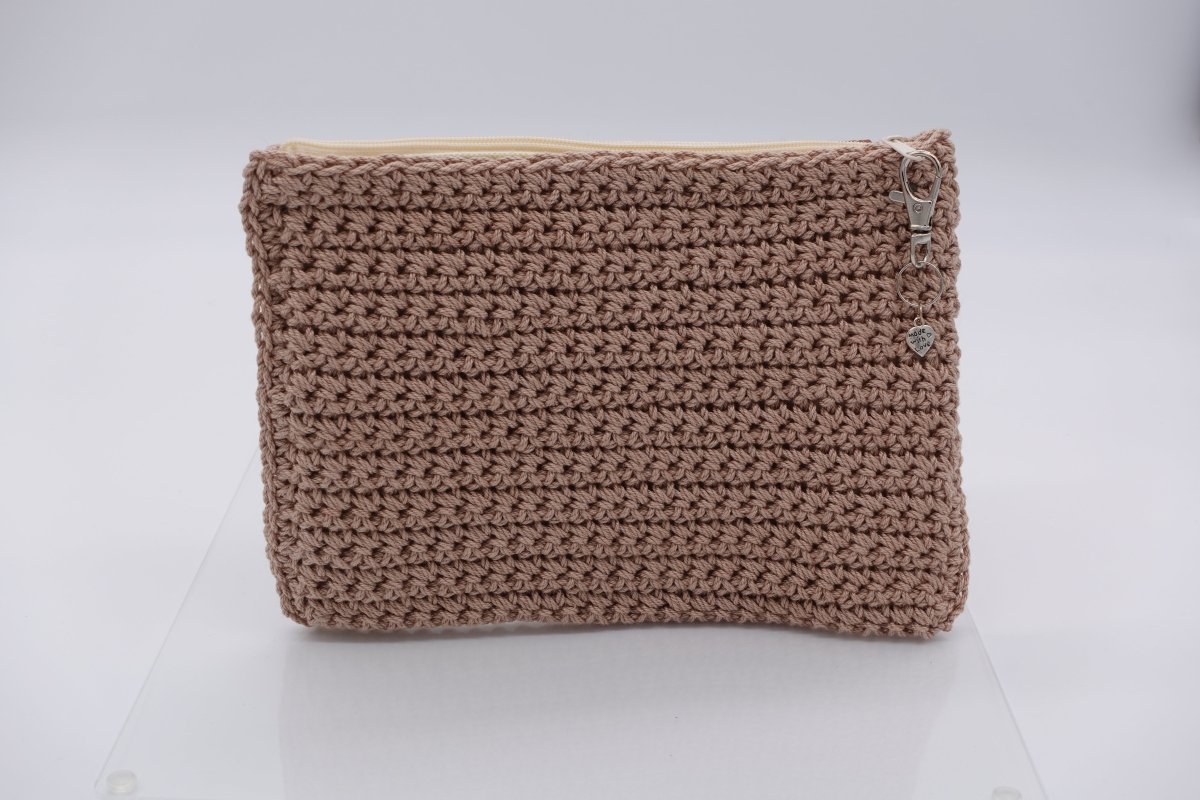 Handmade crochet zipper pouch for women