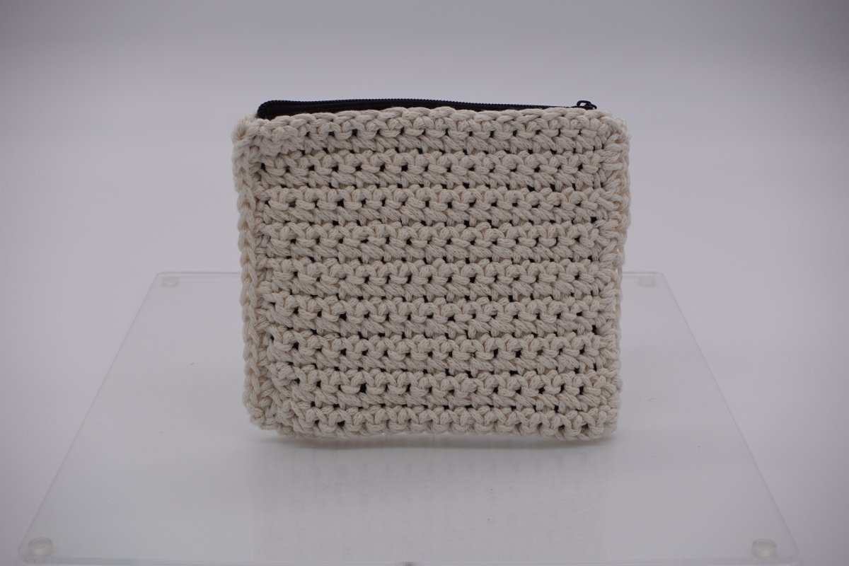 Handmade crochet zipper pouch for women