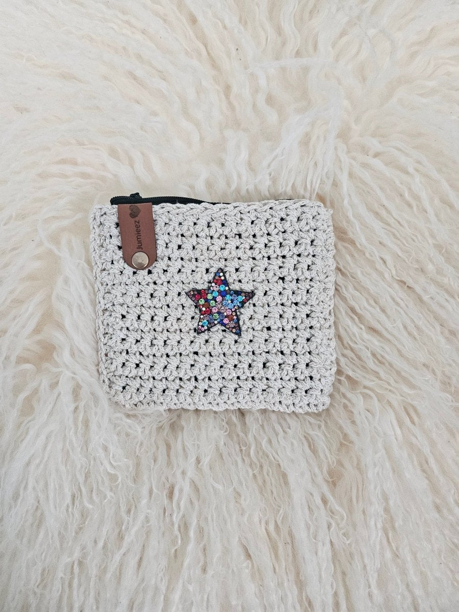 Handmade crochet zipper pouch for women