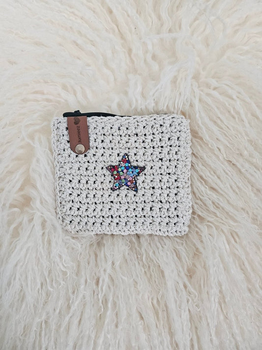Handmade crochet zipper pouch for women