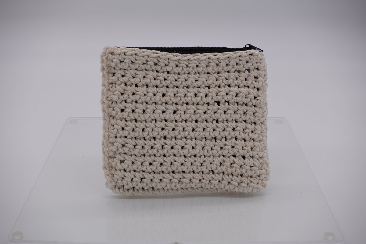 Handmade crochet zipper pouch for women