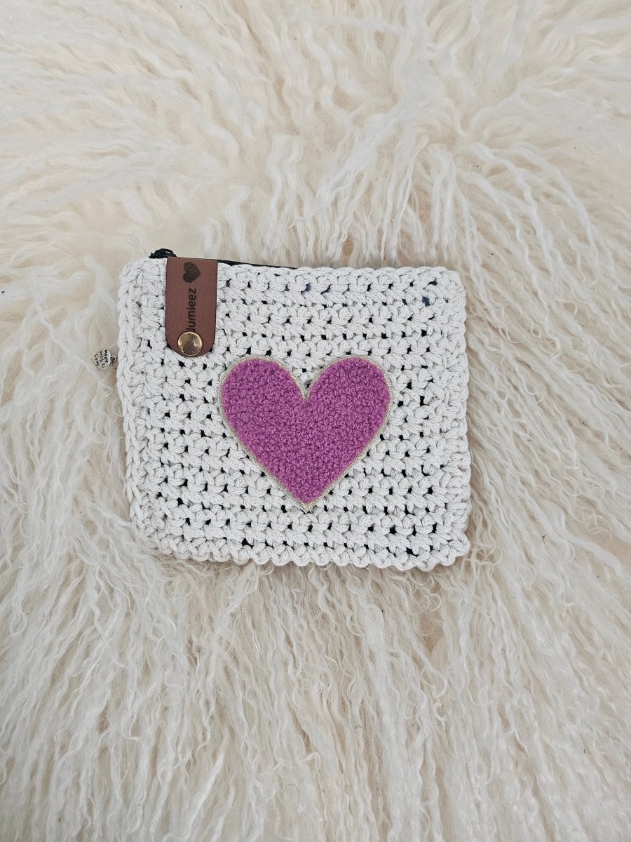 Handmade crochet zipper pouch for women