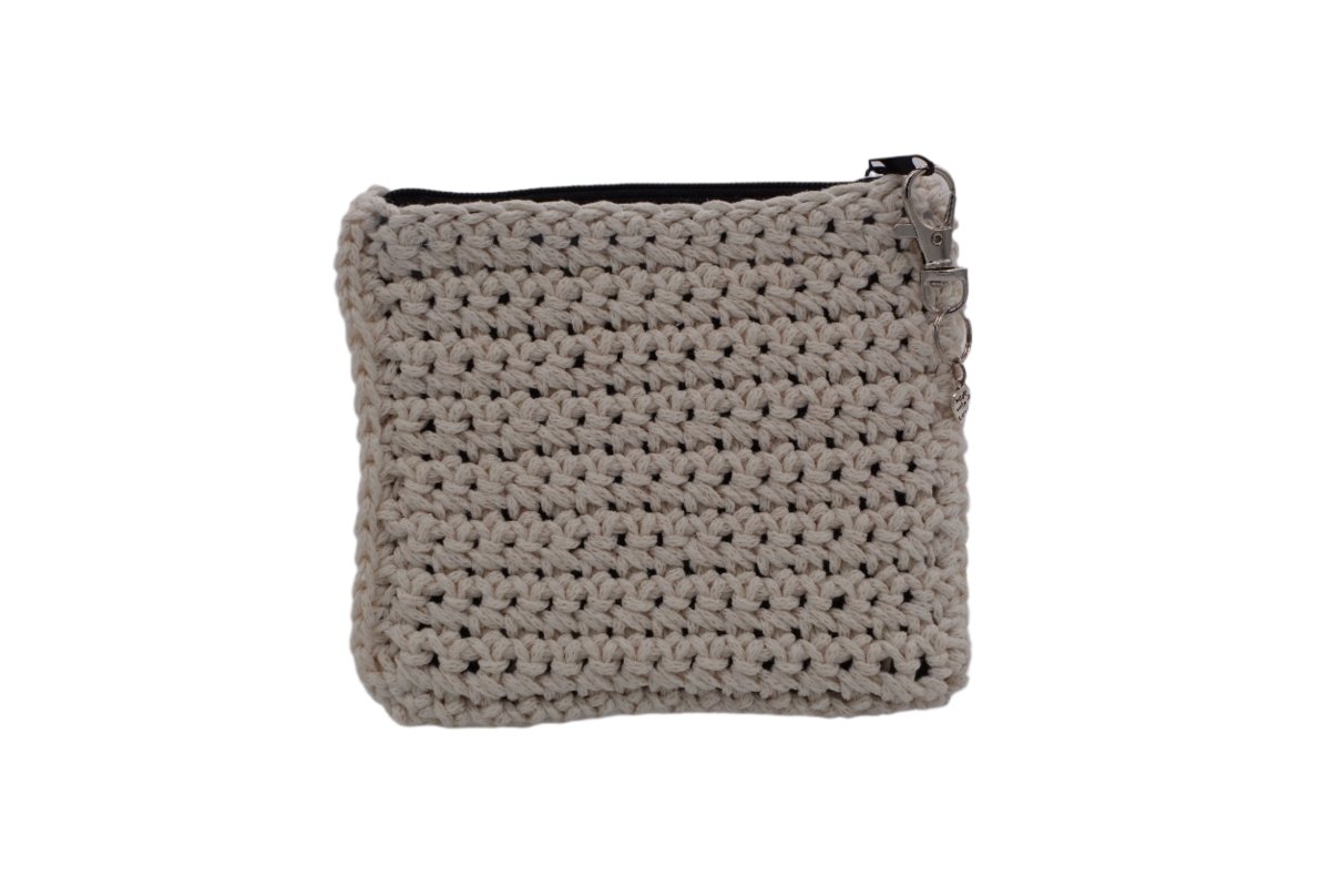 Handmade crochet zipper pouch for women