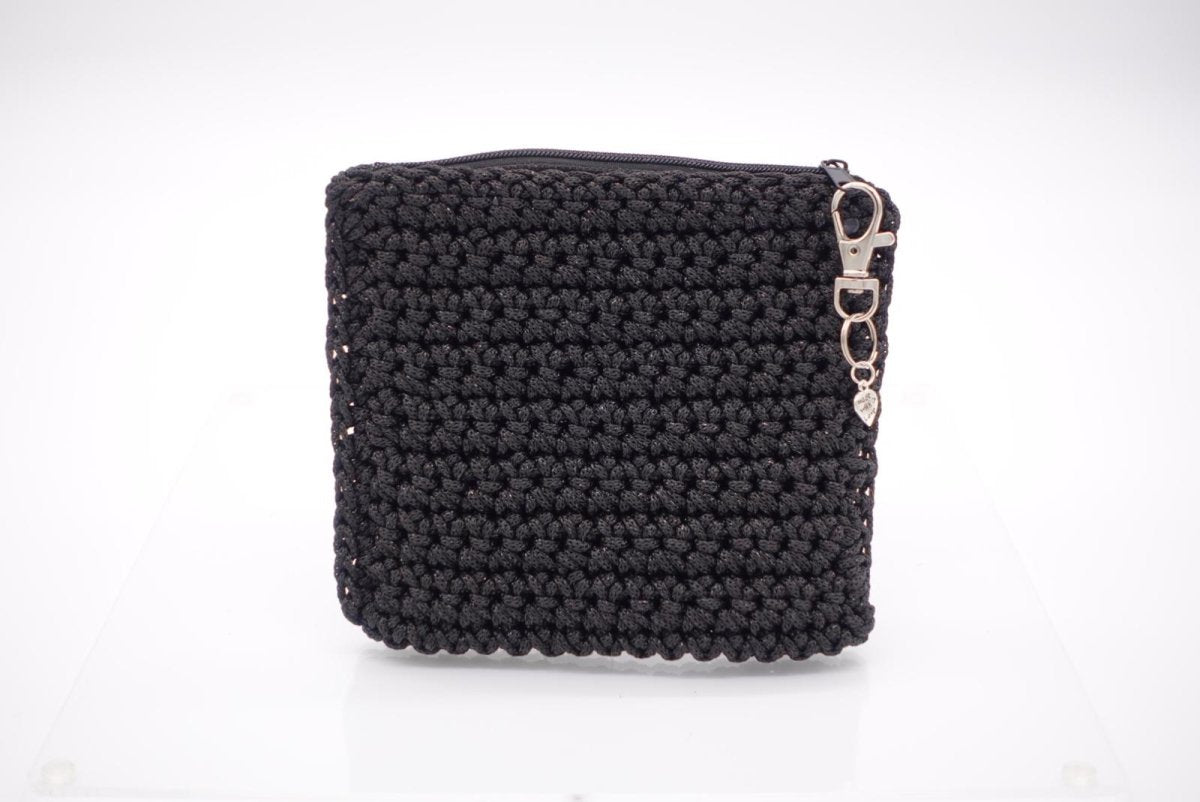 Handmade crochet zipper pouch for women