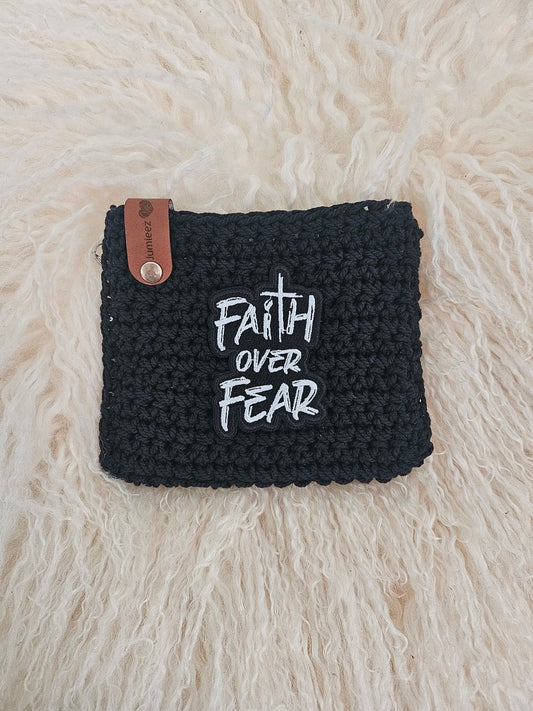 Handmade crochet zipper pouch for women