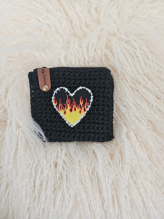 Handmade crochet zipper pouch for women