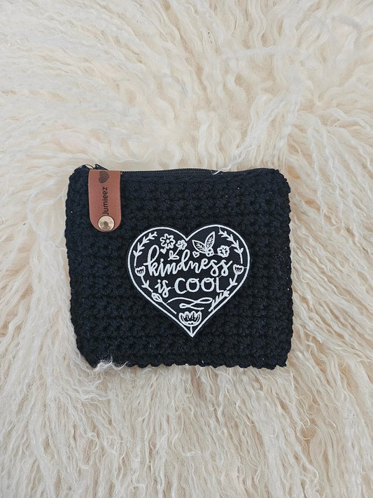 Handmade crochet zipper pouch for women