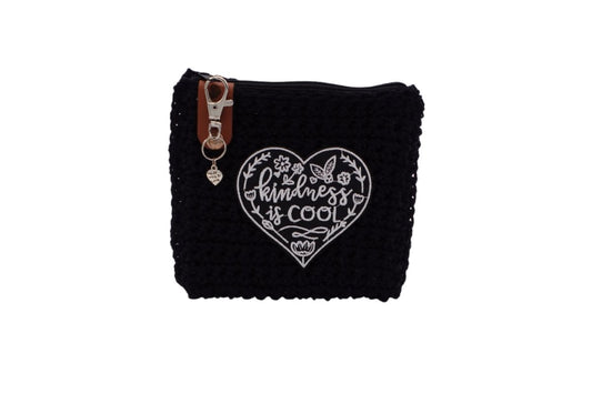 Handmade crochet zipper pouch for women
