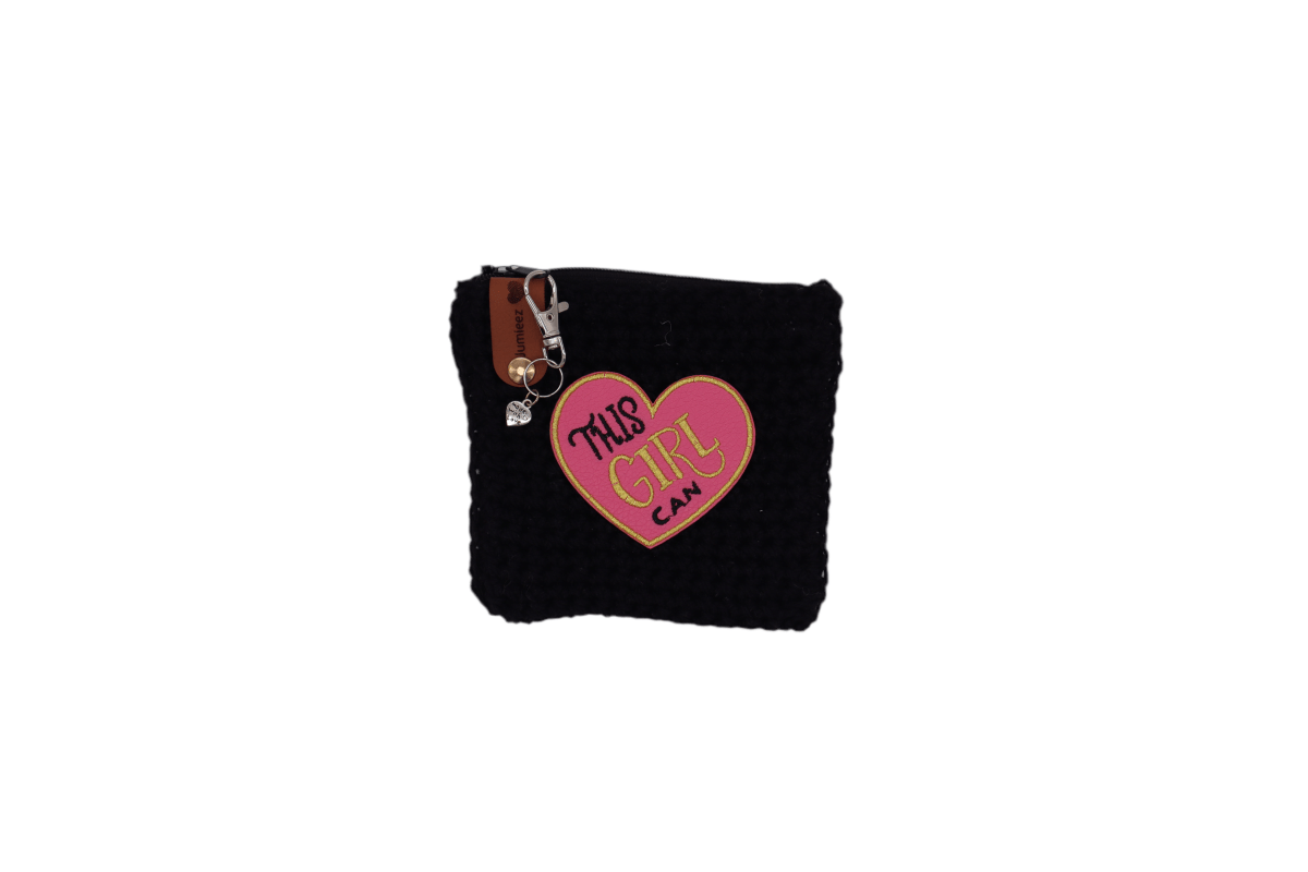 Handmade crochet zipper pouch for women