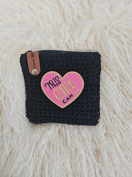 Handmade crochet zipper pouch for women