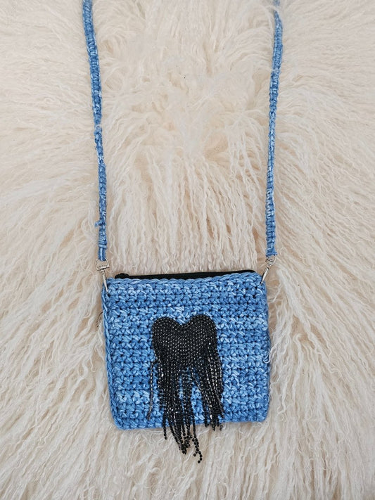 Handmade crochet zipper pouch for women