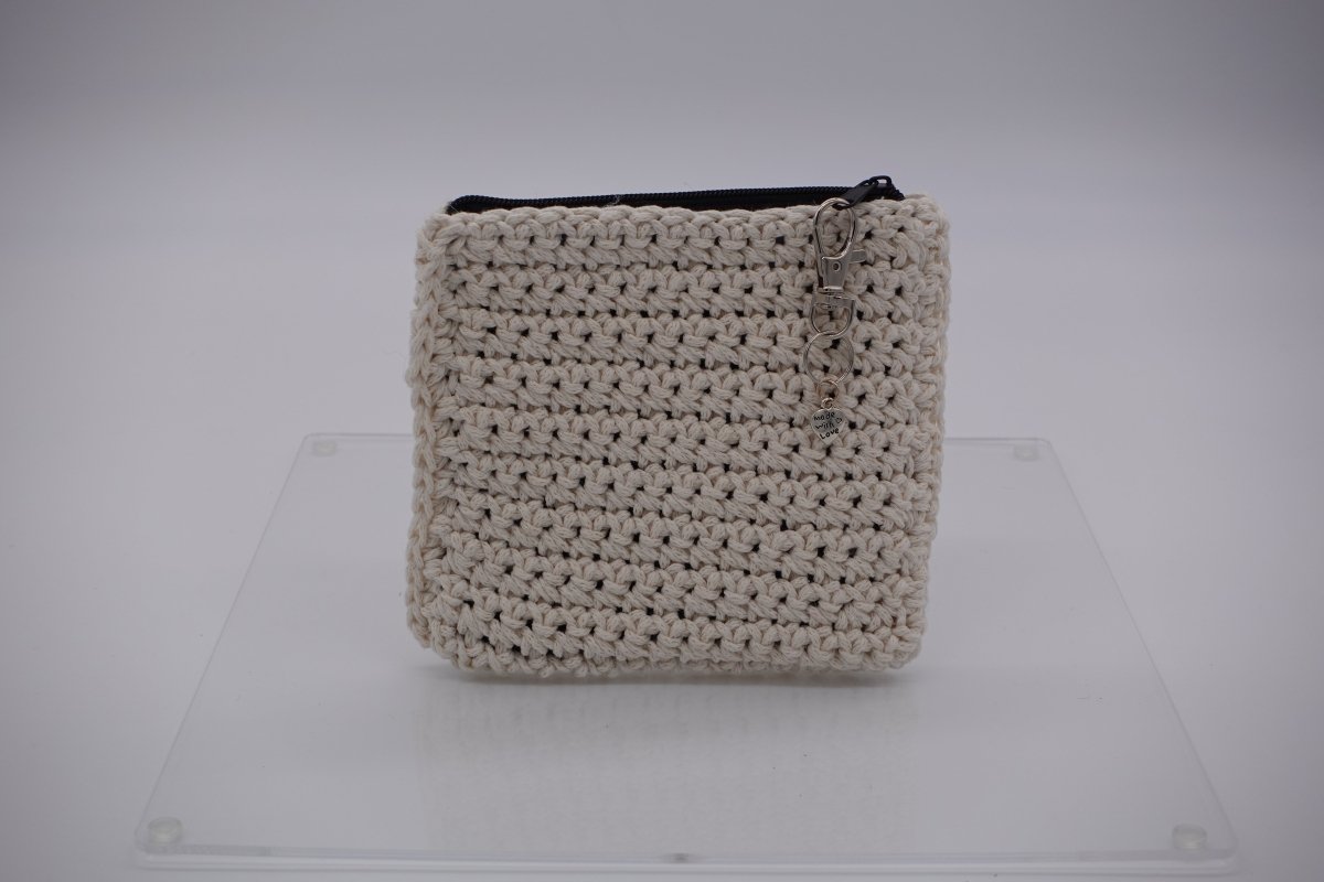 Handmade crochet zipper pouch for women