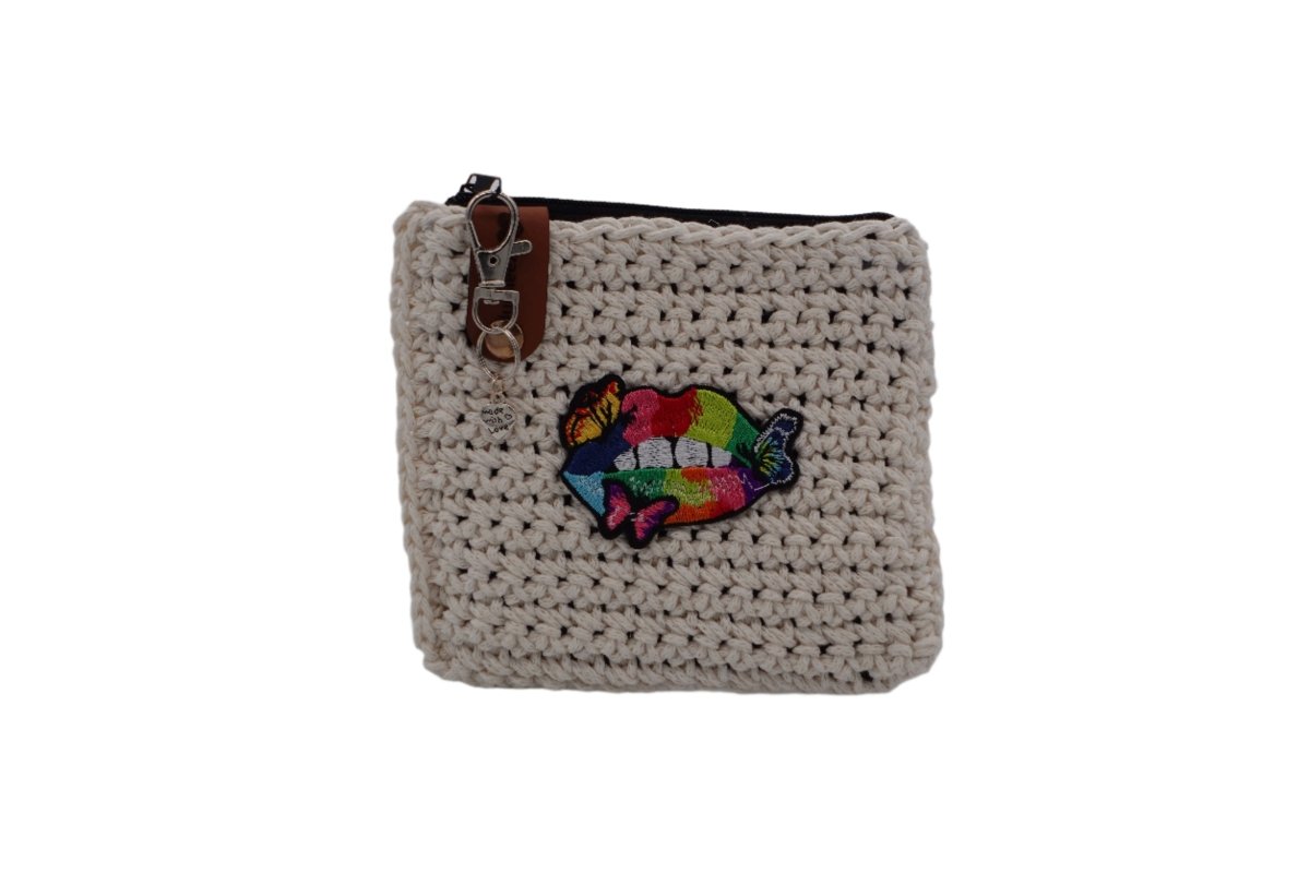 Handmade crochet zipper pouch for women