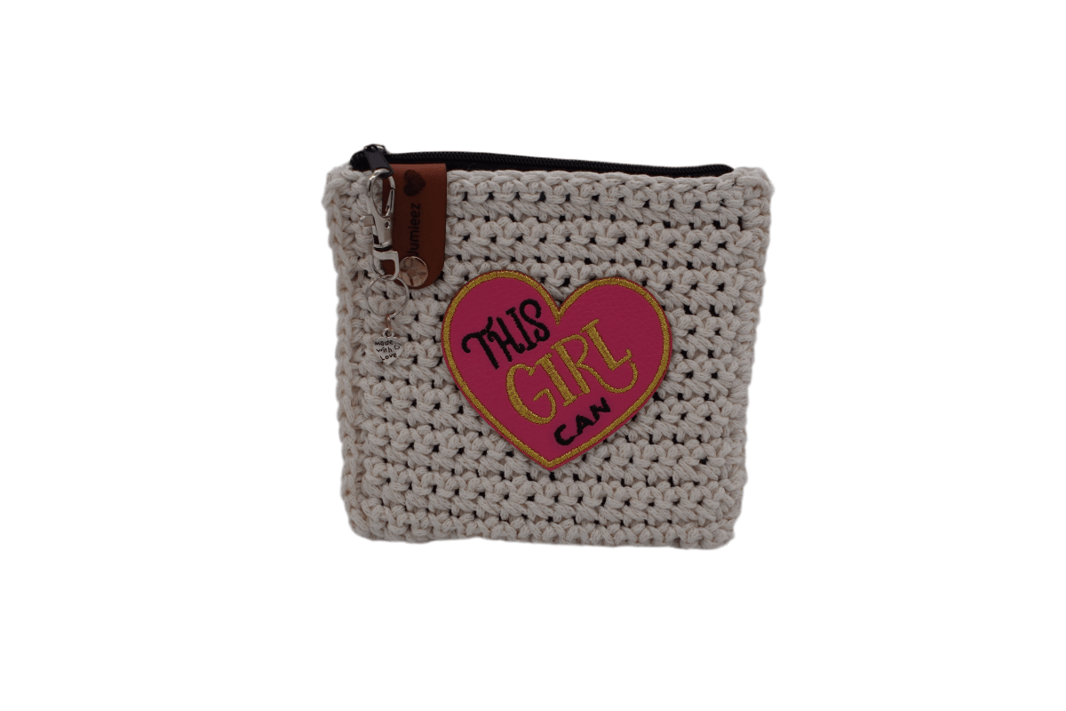 Handmade crochet zipper pouch for women