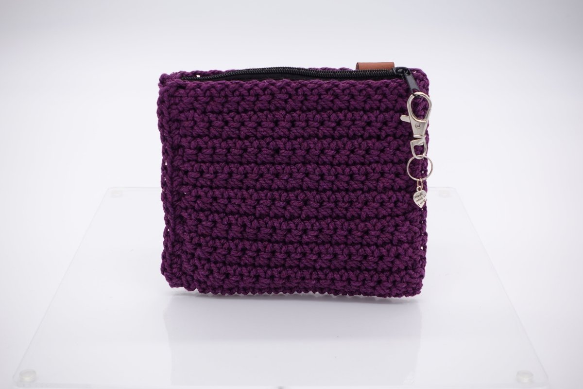 Handmade crochet zipper pouch for women