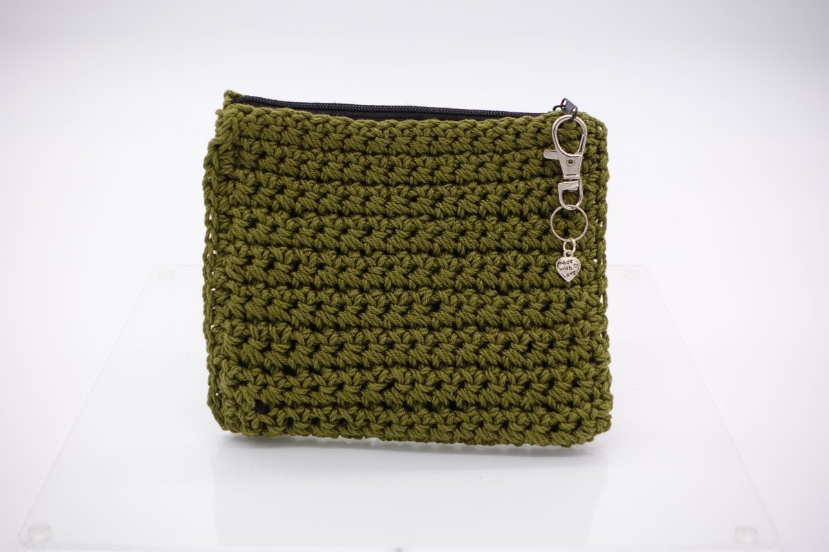 Handmade crochet zipper pouch for women