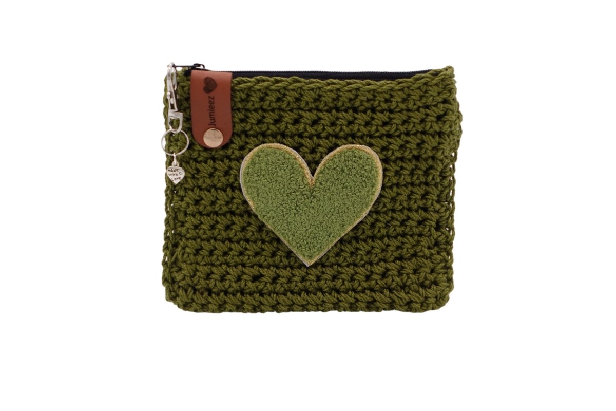 Handmade crochet zipper pouch for women