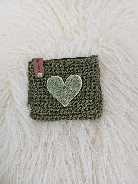Handmade crochet zipper pouch for women