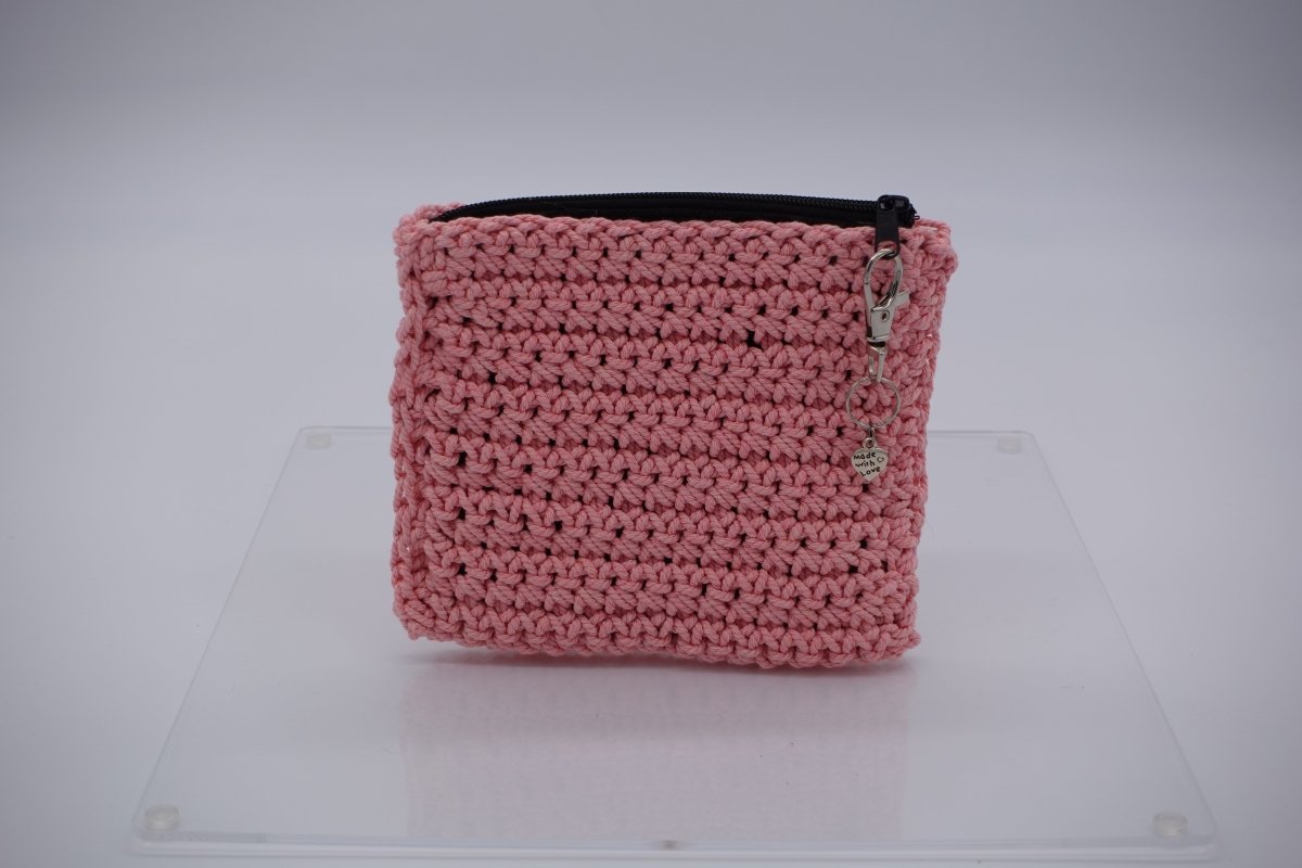Handmade crochet zipper pouch for women