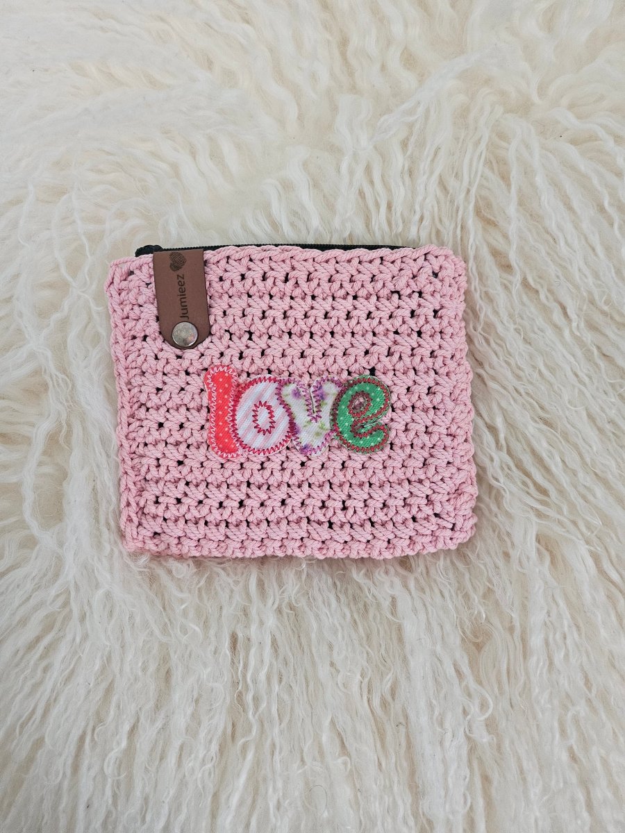 Handmade crochet zipper pouch for women