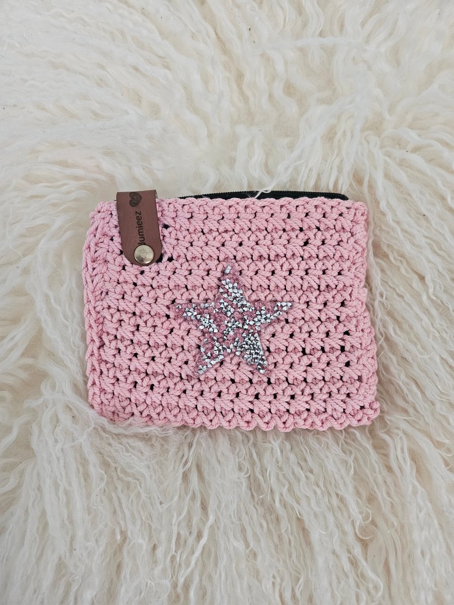 Handmade crochet zipper pouch for women