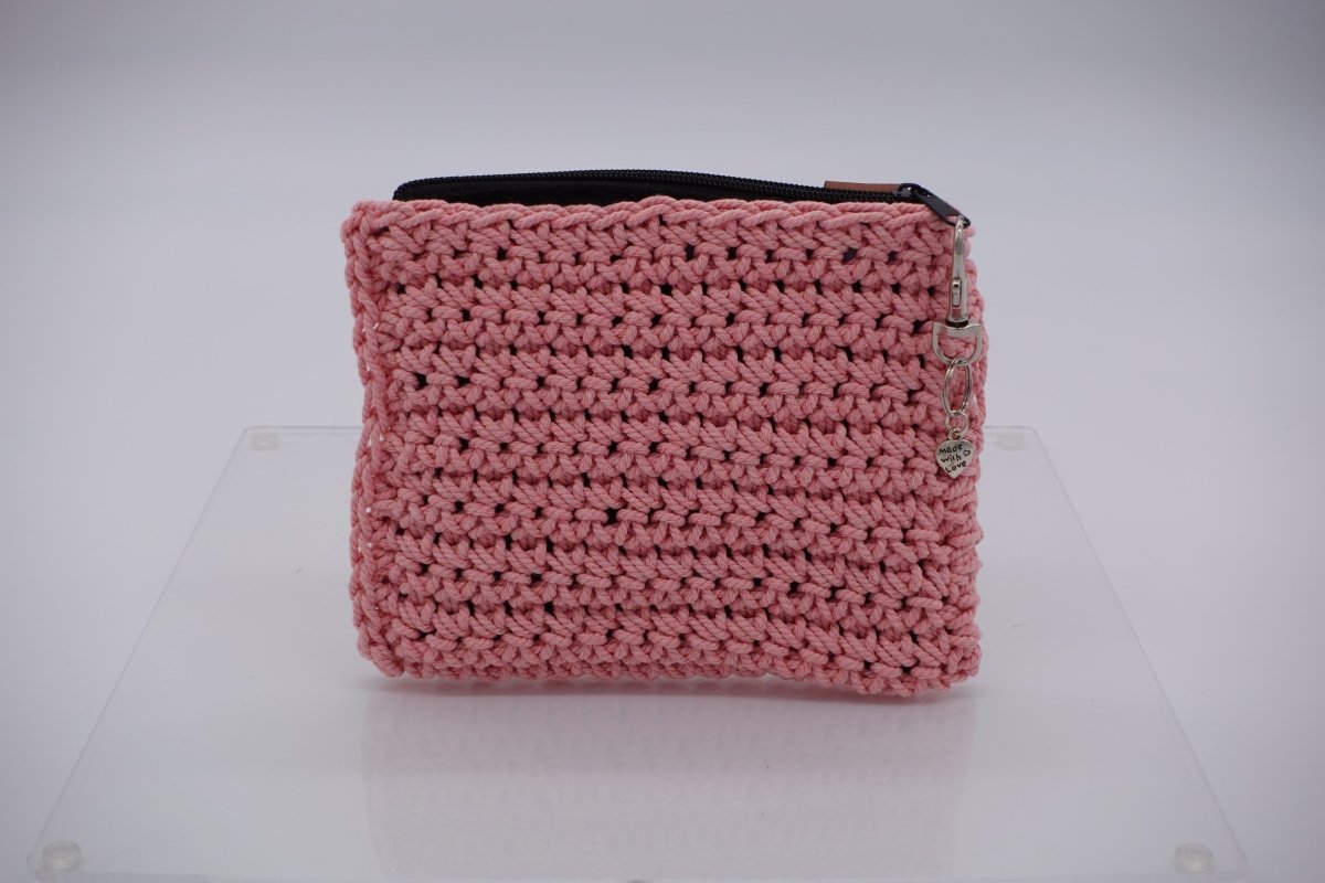 Handmade crochet zipper pouch for women