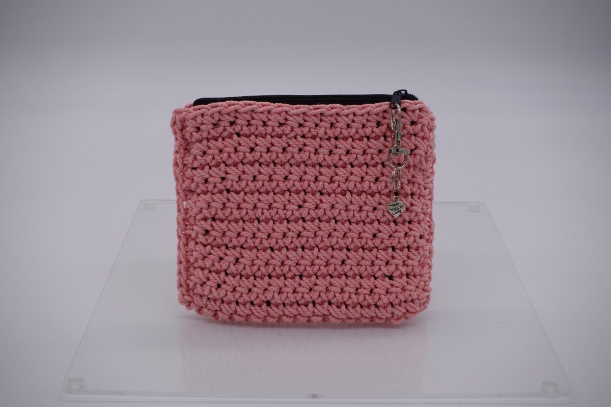 Handmade crochet zipper pouch for women