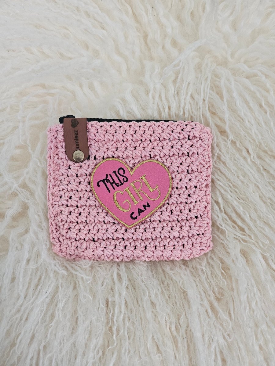 Handmade crochet zipper pouch for women