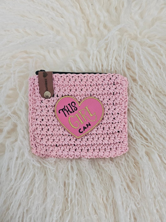 Handmade crochet zipper pouch for women