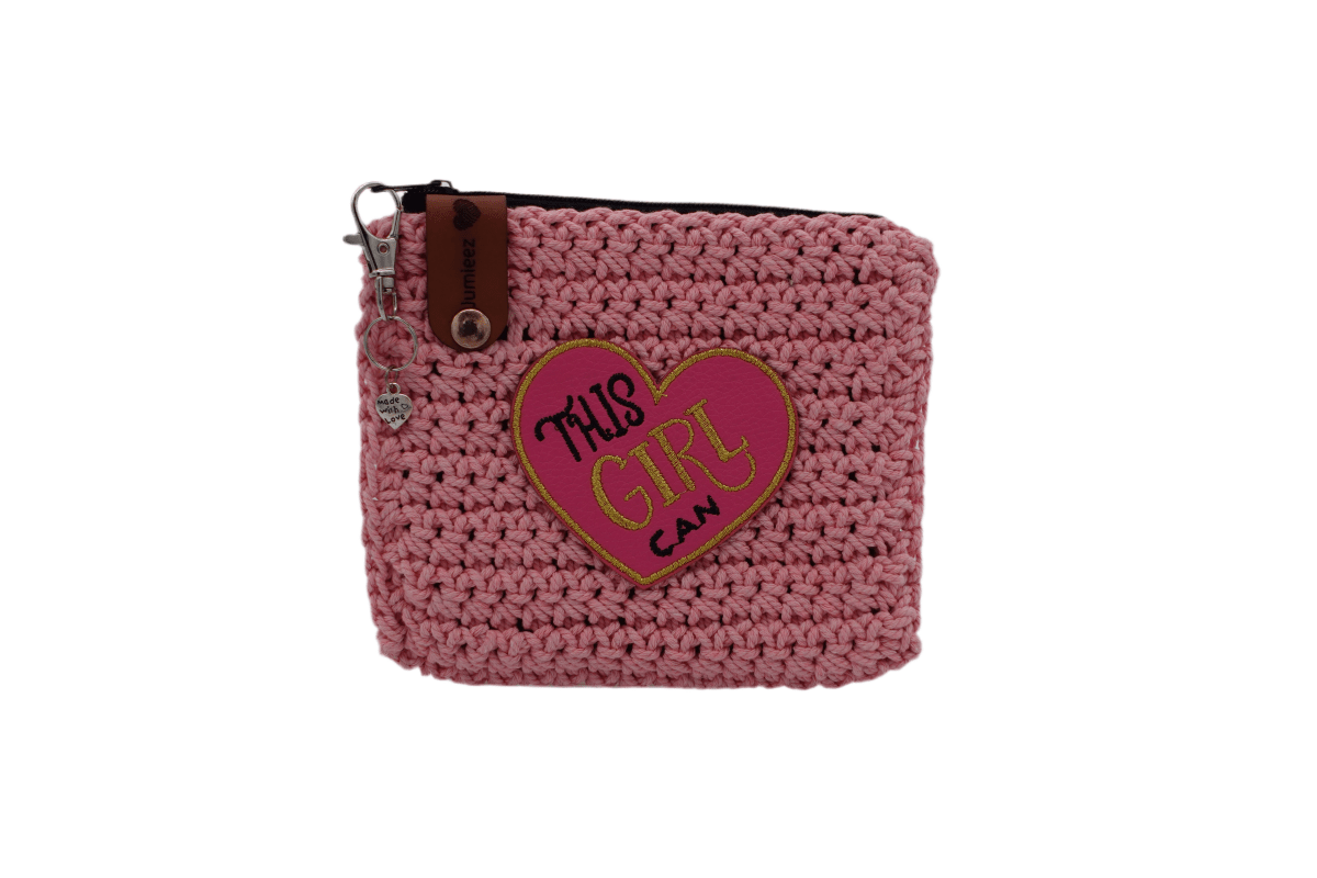 Handmade crochet zipper pouch for women