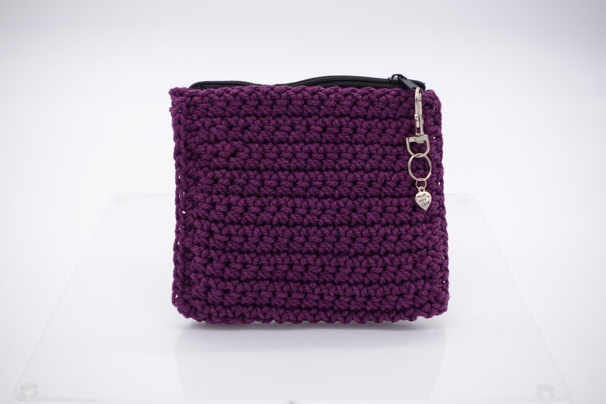Handmade crochet zipper pouch for women