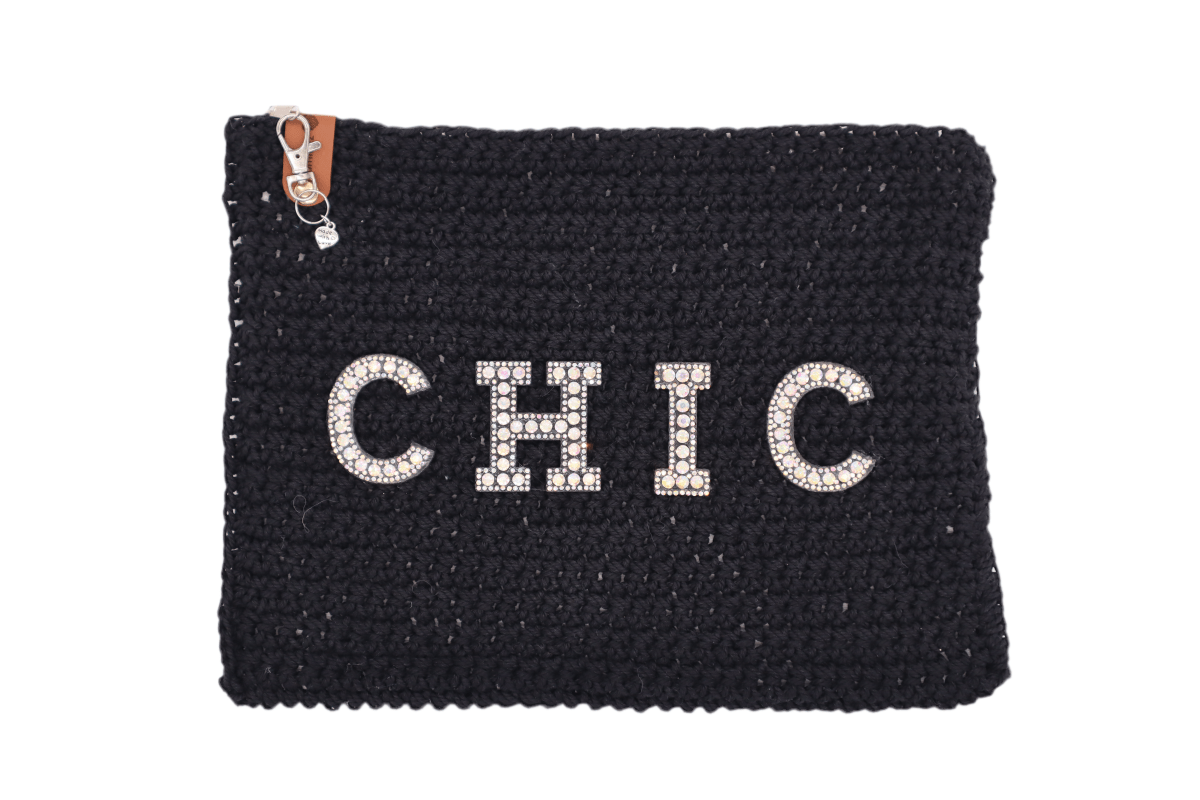 Handmade crochet zipper pouch for women